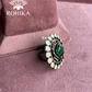 Angana polki kundan ring  (SG-009) - Dark Green