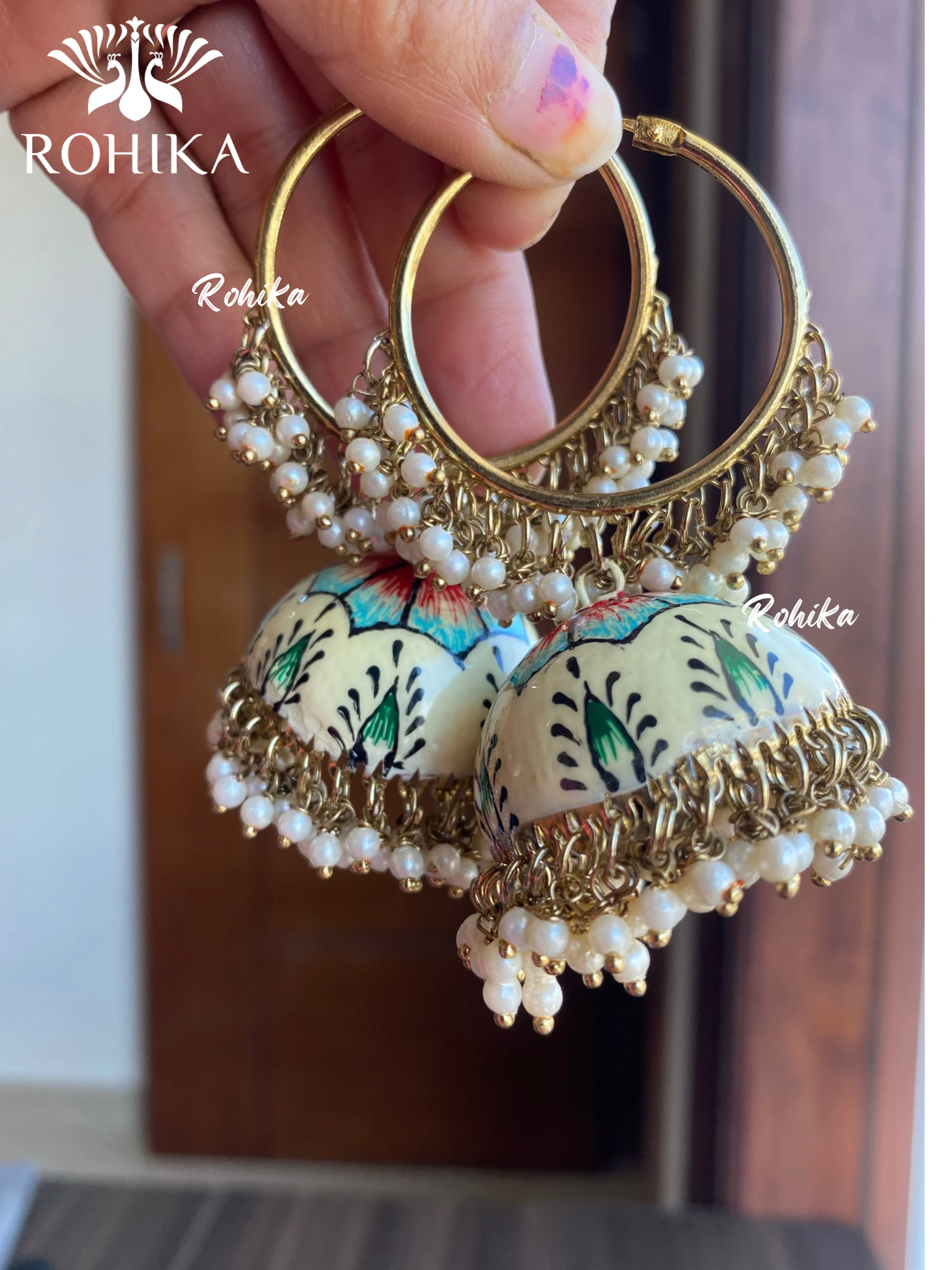 Charu jhumka bali earrings  -Yellow multi