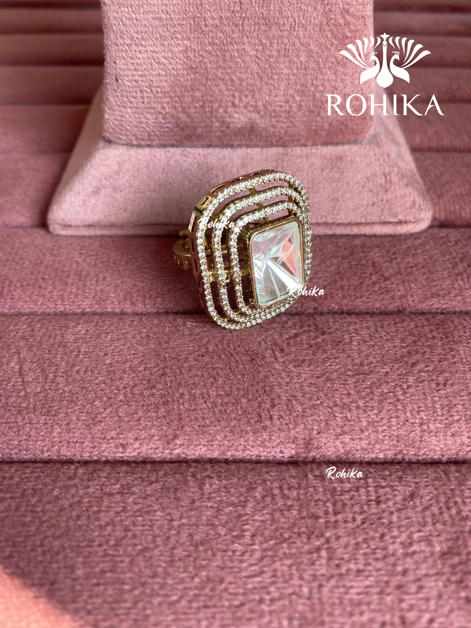 Angana polki kundan ring (SG-114) - White