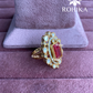 Angana polki kundan ring (SG-057) - Red