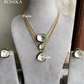 Kareena kundan layered necklace set - Dark Green