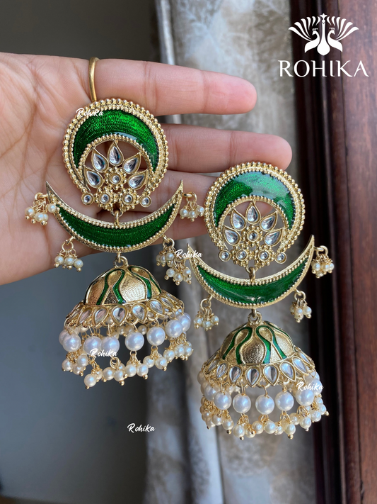 Bano beautiful jhumka earrings - Green