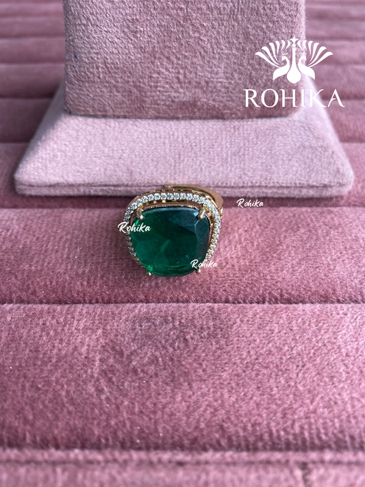 Angana polki kundan ring (SG-125) - Green