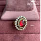 Angana polki kundan ring (SG-135) - Ruby red