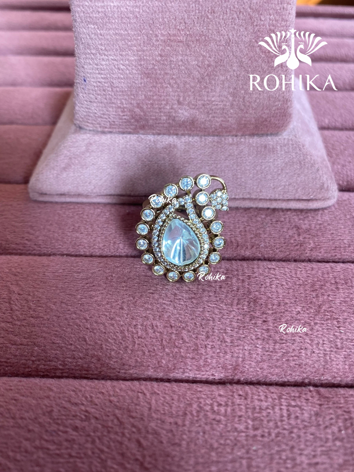 Angana polki kundan ring (SG-122) - White