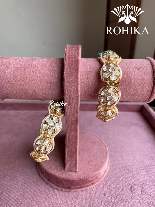 Pushp polki kundan kada/bangles