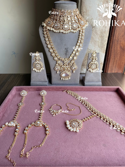 Rajsi moisanite bridal combo set - White and Golden