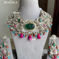 Banjara fusion necklace set (FN-013) - Dark green