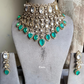 Sharan moisanite doublet bridal necklace set - Mint Green