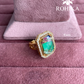 Angana polki kundan ring (SG-124) - Green & pink