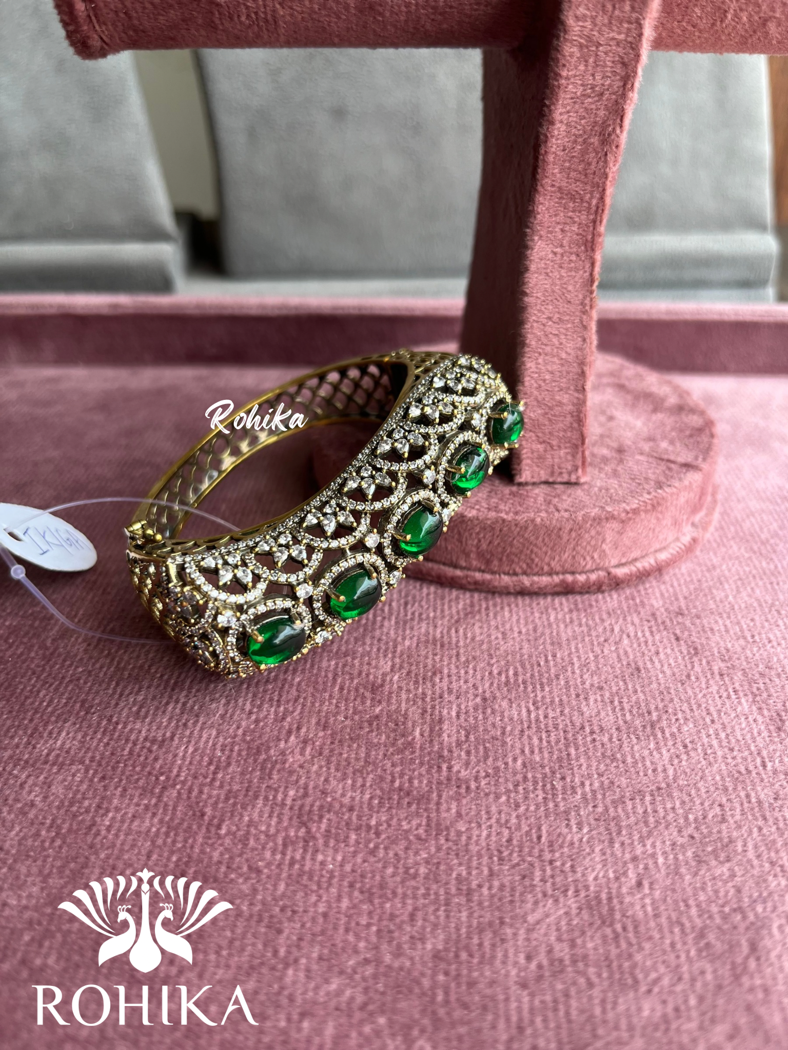 Kripa antique bracelet/kada -  Dark Green