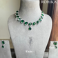 Ana American diamond  necklace set - Dark green