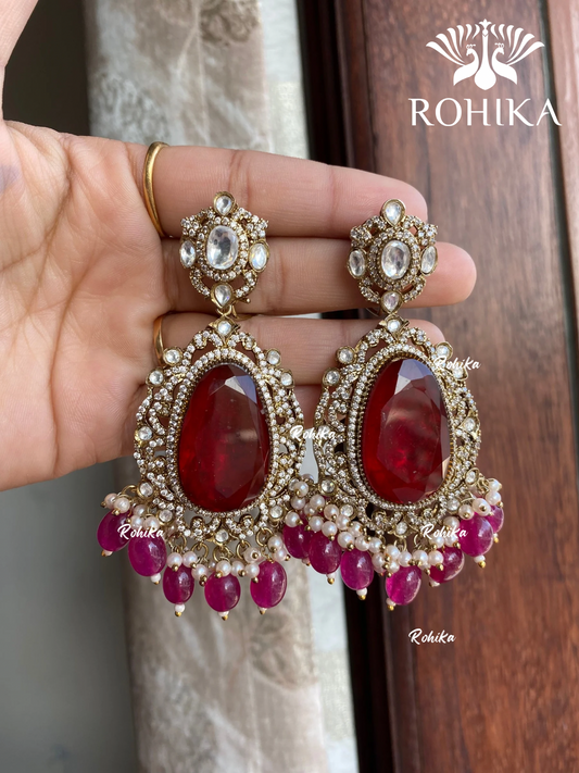 Doublet earrings (M-002) - Red