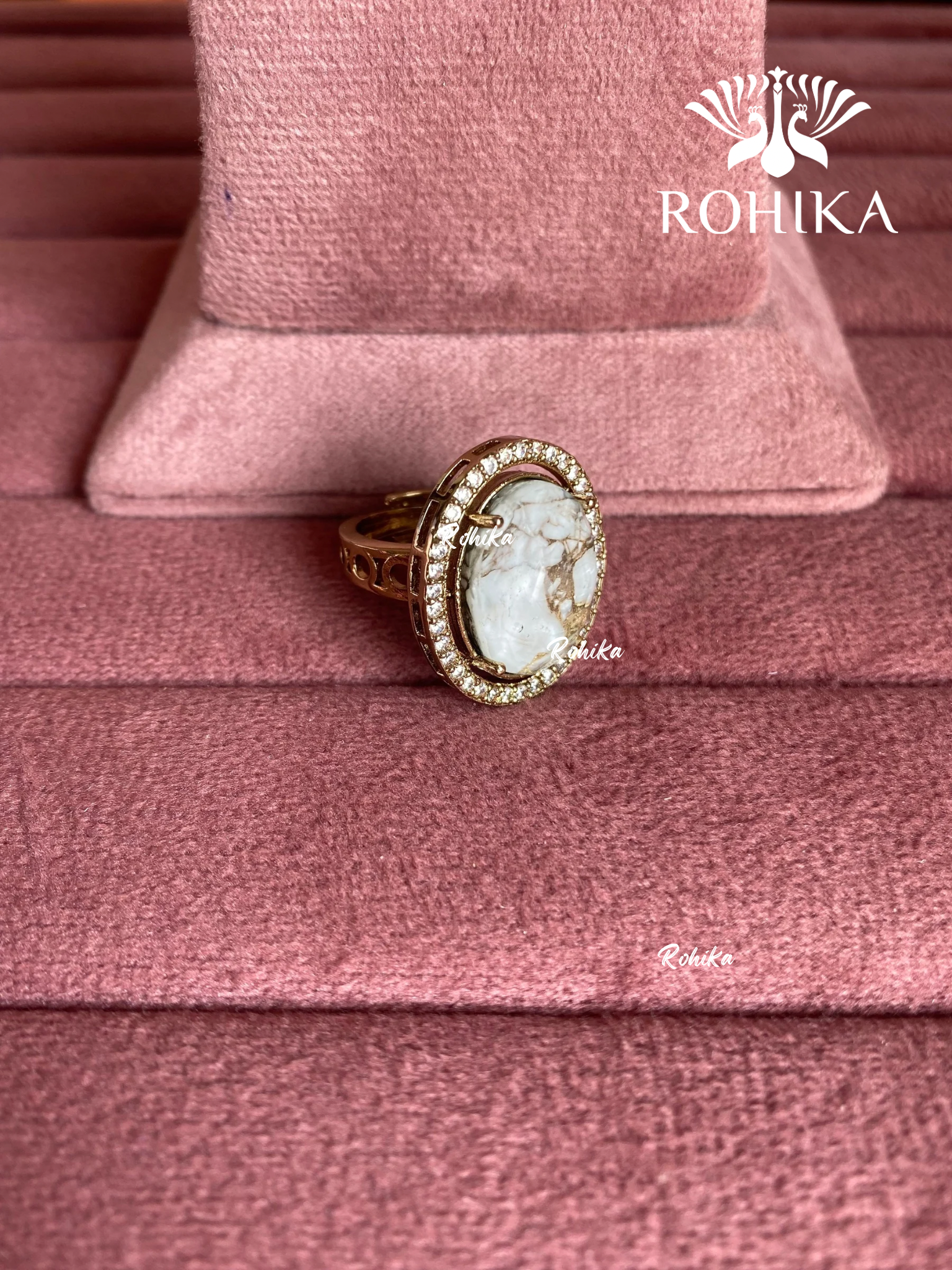 Angana polki kundan ring (SG-090) - White