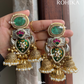 Banjara fusion earrings (FE-021) - Mint green