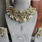 Yashini polki kundan fusion designer necklace set - Mint green