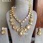 Zarna polki kundan necklace set - Golden