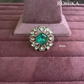 Angana polki kundan ring (SG-096) - Mint green 