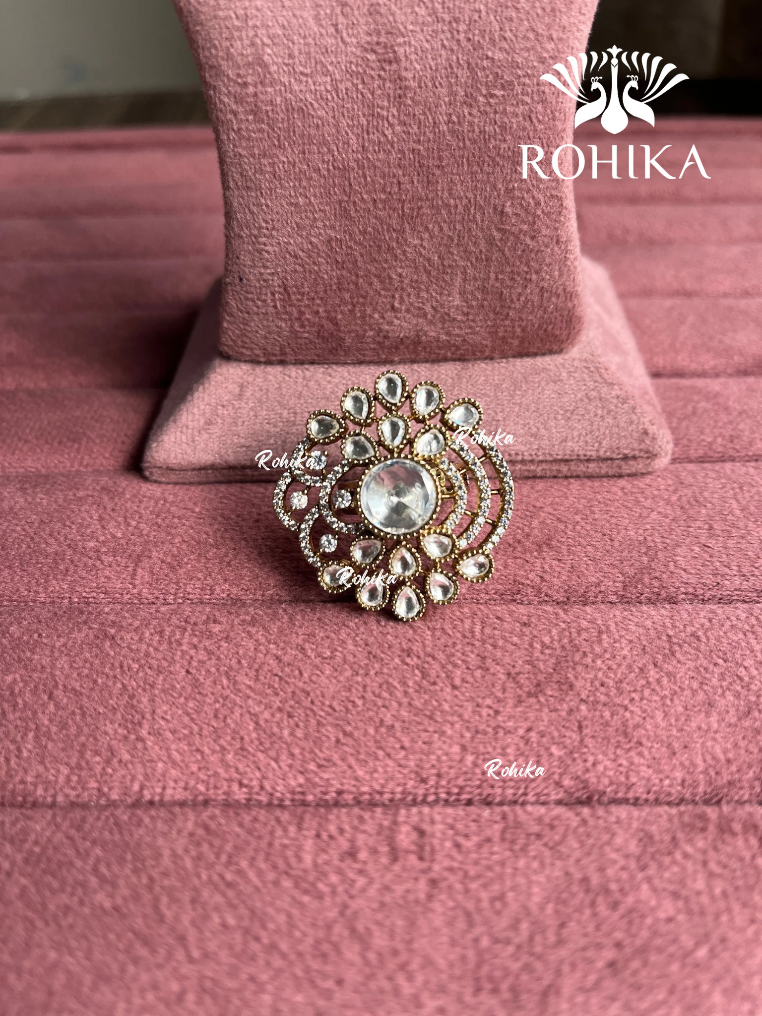 Angana polki kundan ring (SG-111) - White