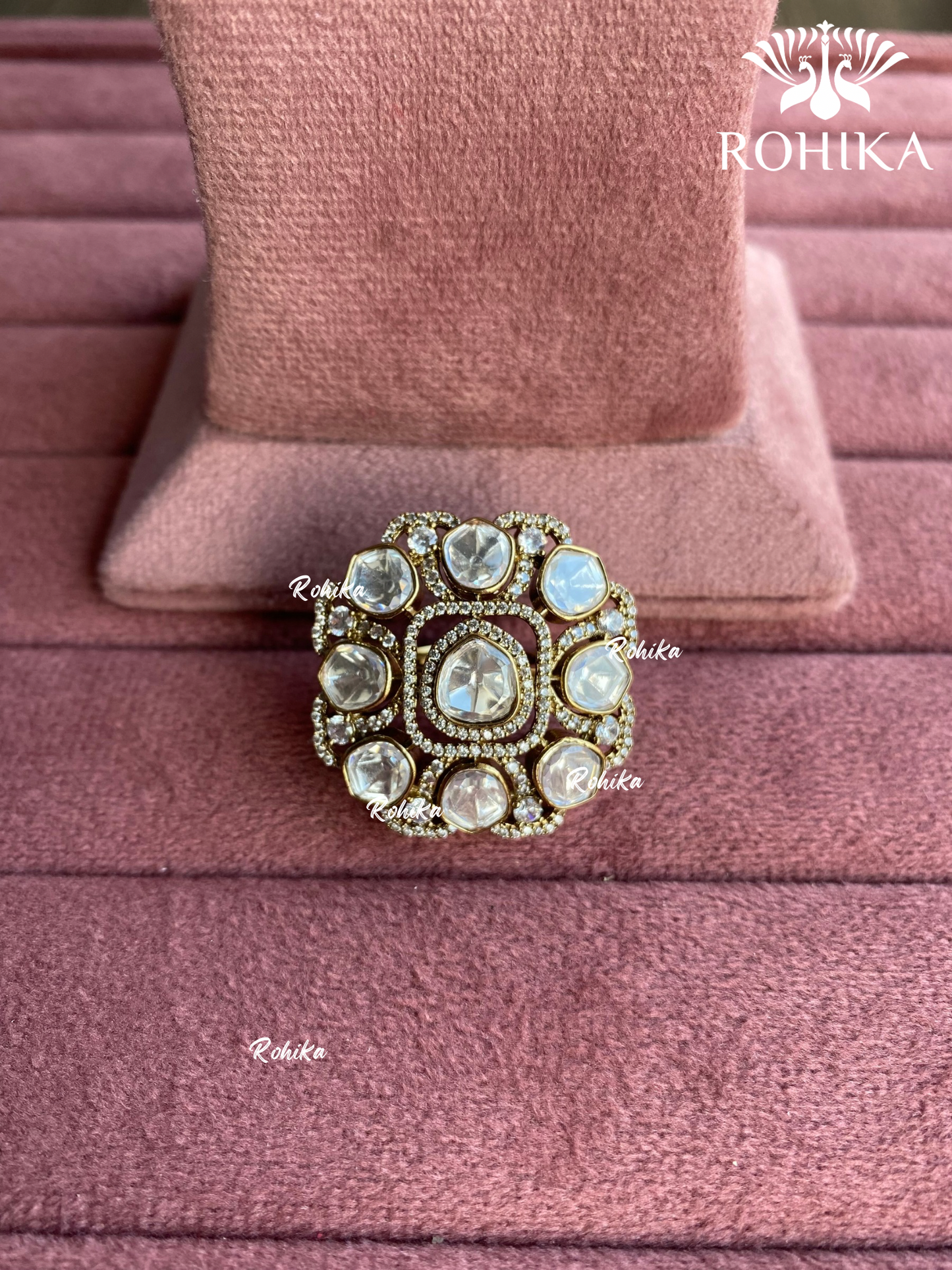 Angana polki kundan ring (SG-068) - White