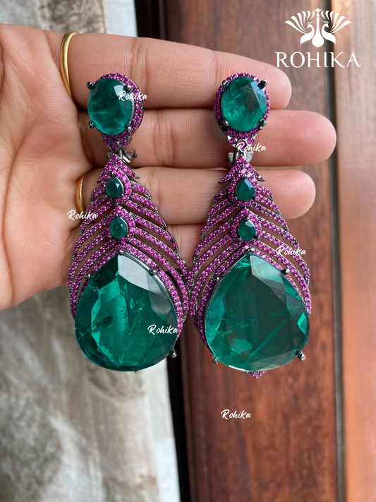 Reet doublet earrings - Dark green