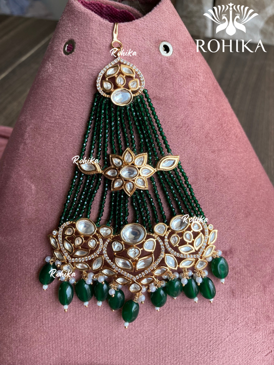 Bandini polki kundan passa /jhoomer (005) - Dark green