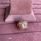 Angana polki kundan ring (SG-086) - Pink