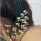 Pachhi kundan earchains - Green and golden