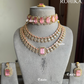 Meer american diamond  necklace set - Pink