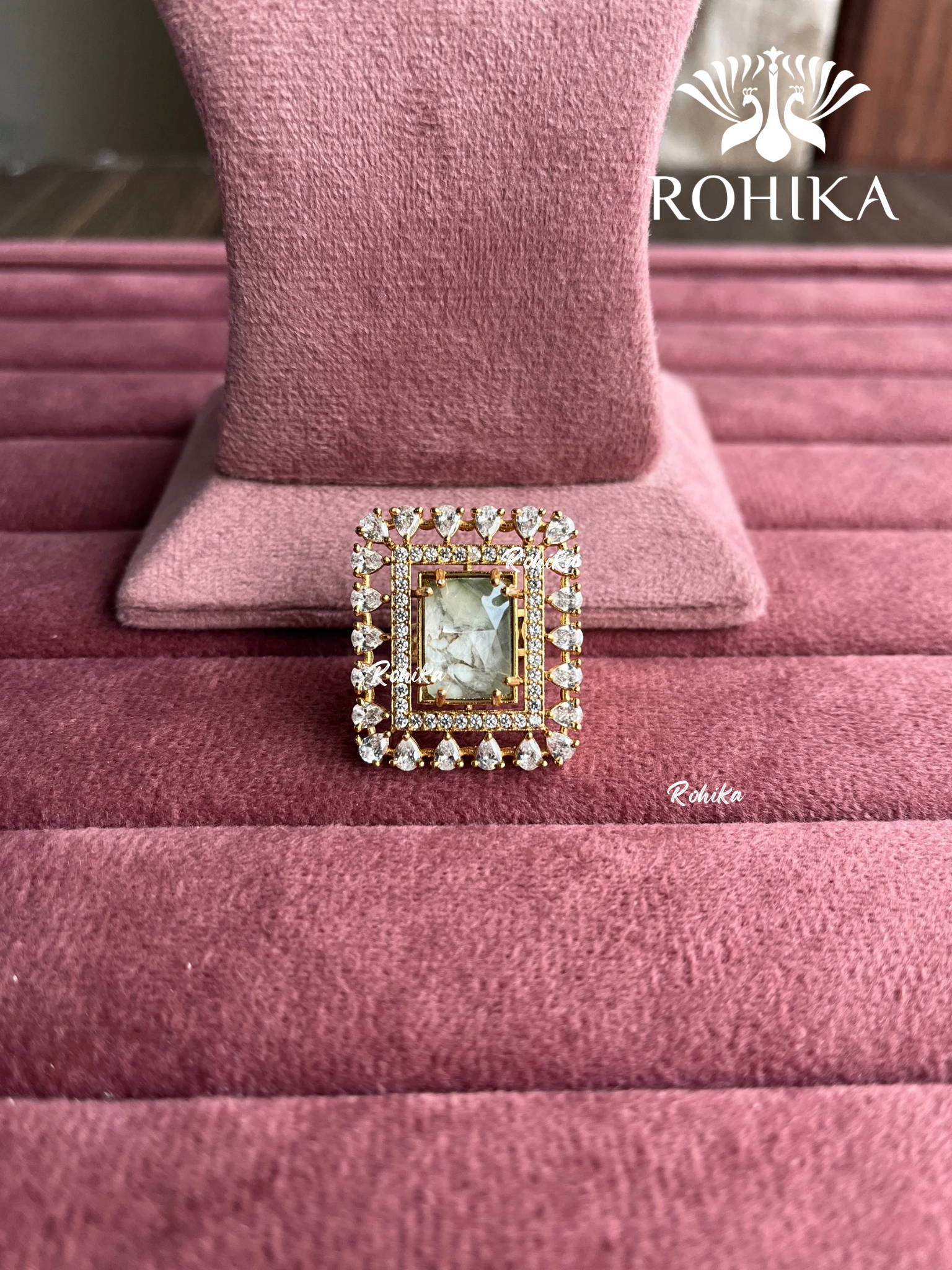 Angana polki kundan ring (SG-126) - White