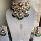 Dharini bikaneri kundan choker set - Dark green