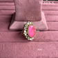 Angana polki kundan ring (SG-107) - Pink