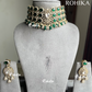 Maya designer polki kundan choker set - Green