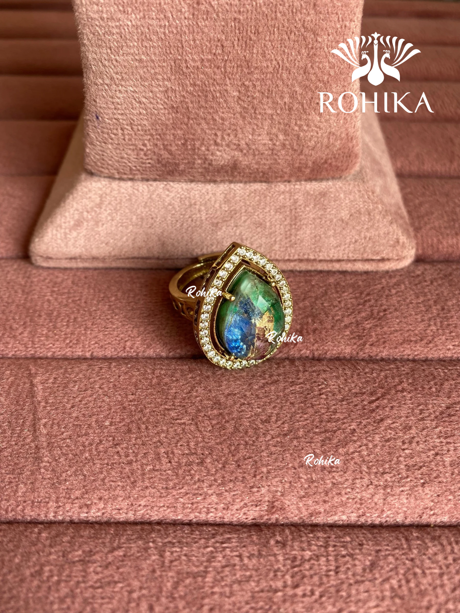 Angana polki kundan ring (SG-091) - Multi