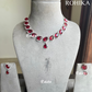 Ana American diamond  necklace set - Red