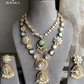 Poorna polki kundan necklace set - Dark Green