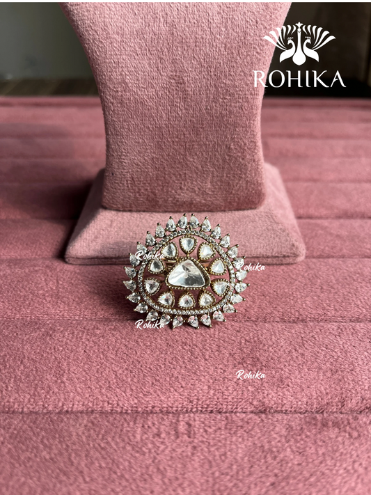 Angana polki kundan ring (SG-116) - White