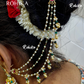 Pachhi kundan earchains - Green and golden