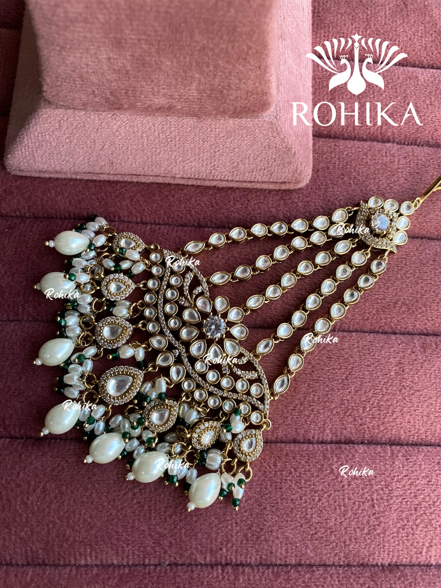 Bandini polki kundan passa /jhoomer (011) - White & green