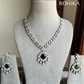 Shloka American diamond necklace set - Dark green