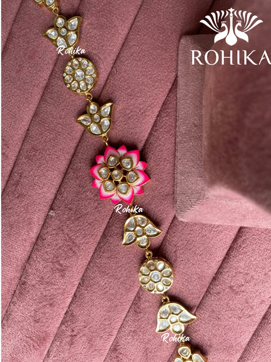 Kesha polki kundan sheeshphool (SP-015)- Pink