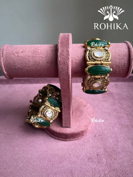 Pritha Moisanite Kada/Bangles (MB-0104)- Green - Rohika store