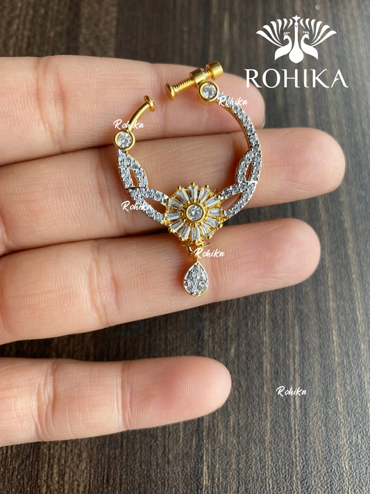 Riya AD stone Nath (055) - Golden