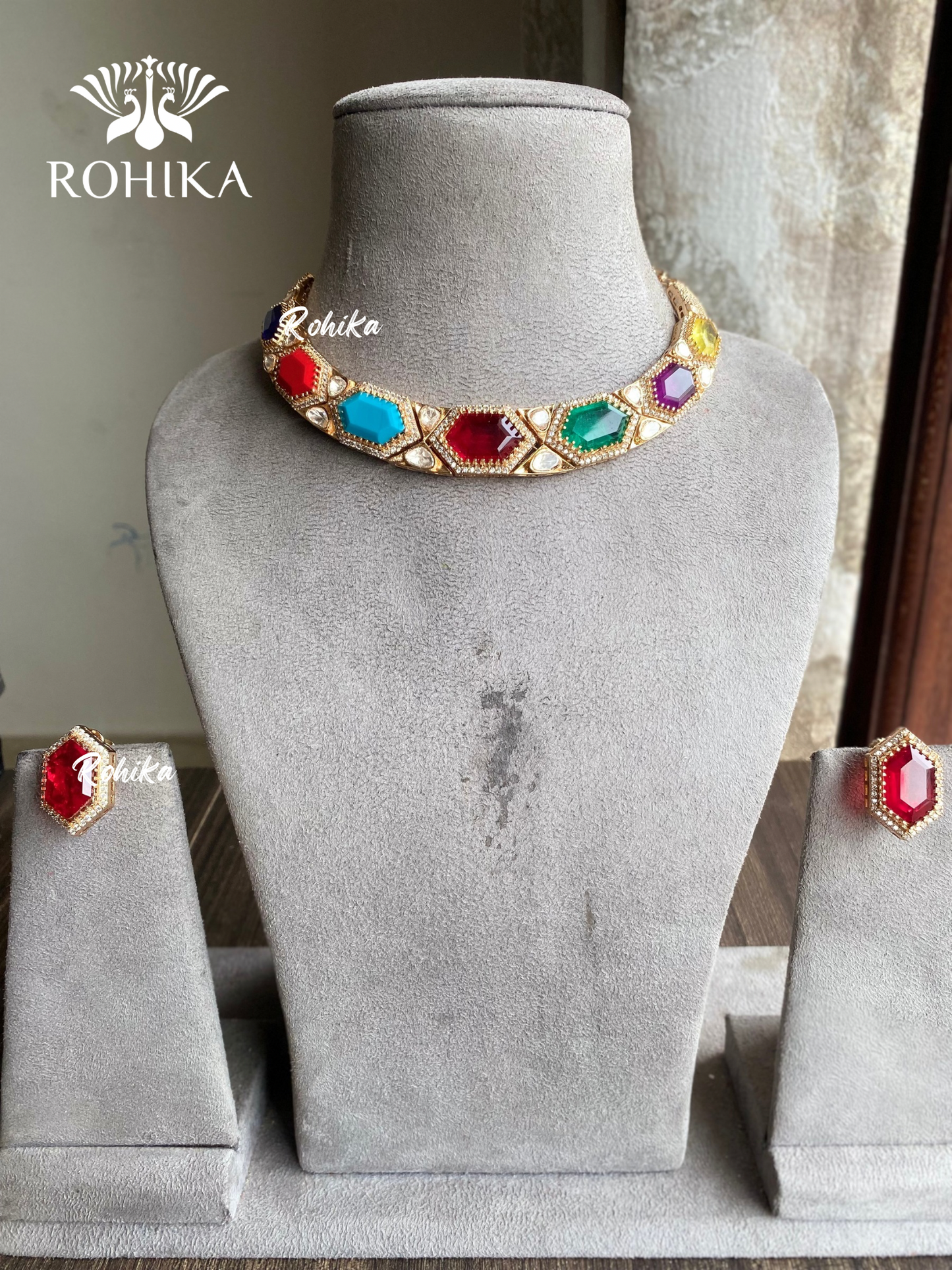 Sabina moisinite necklace set - Multi colour