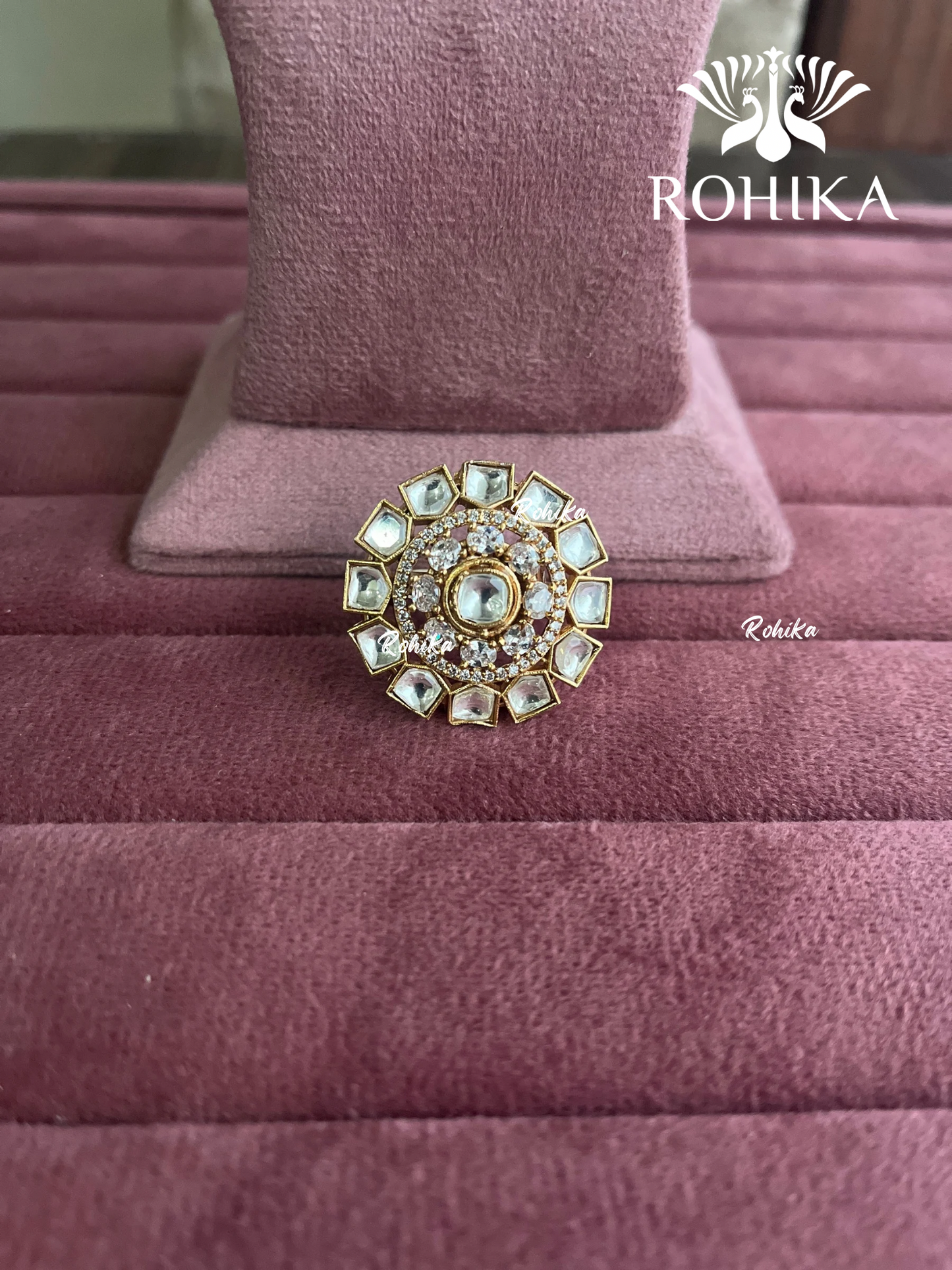 Angana polki kundan ring (SG-087) - White