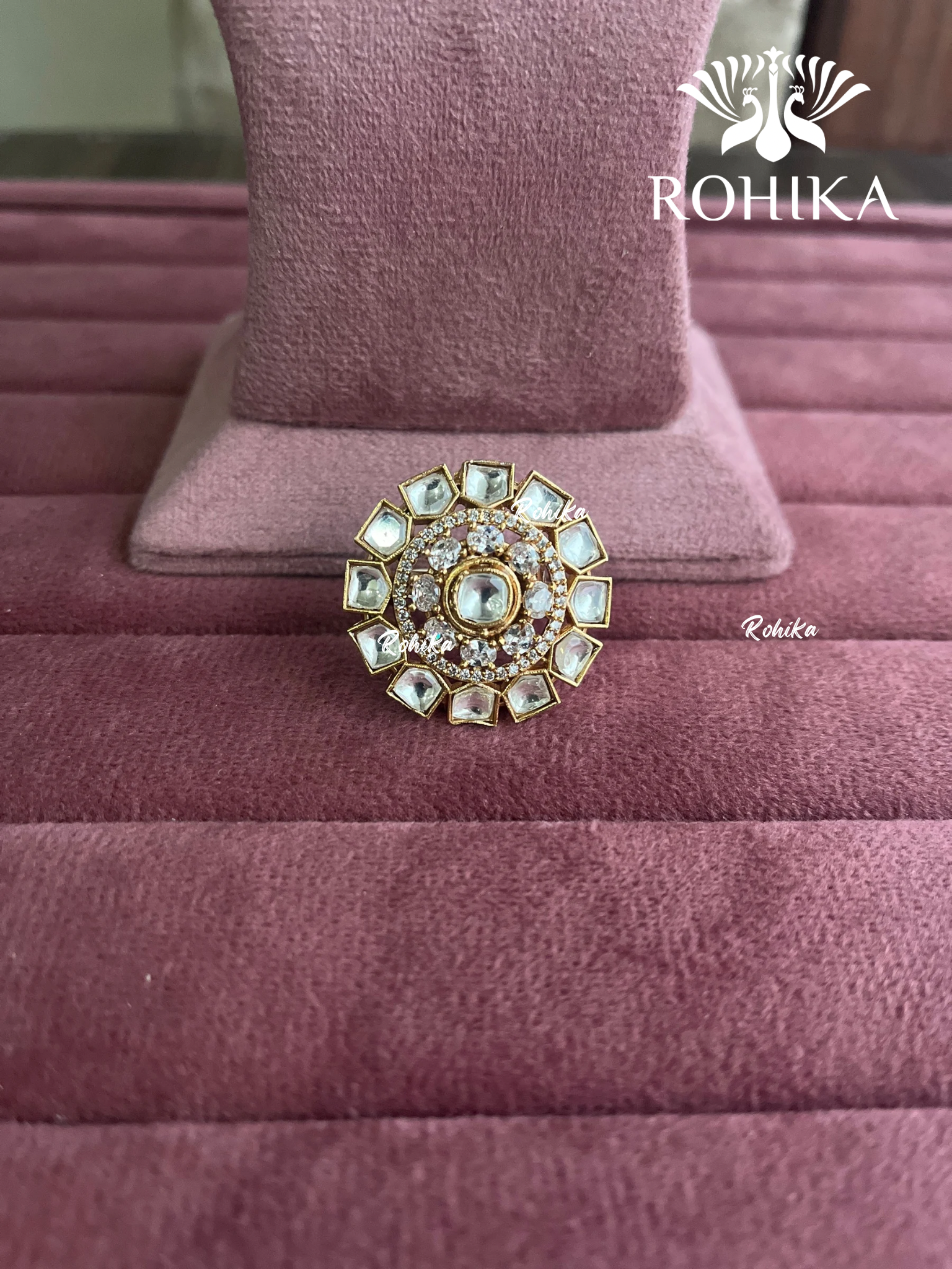 Angana polki kundan ring (SG-087) - White