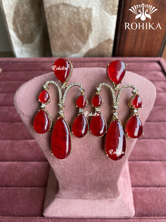 Pankh doublet earrings - Red