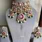 Prithvi moisanite polki kundan choker set - Green and Ruby