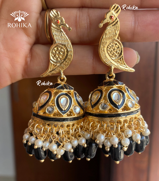 Nitya jhumka earrings - Black