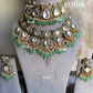 Tithi polki kundan combo set - Mint Green